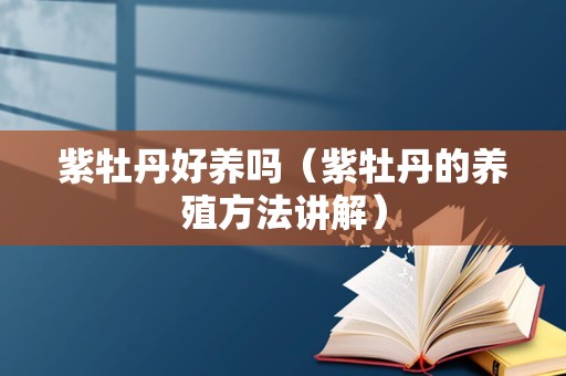 紫牡丹好养吗（紫牡丹的养殖方法讲解）