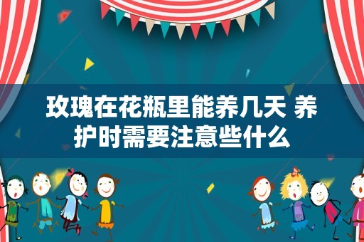 玫瑰在花瓶里能养几天 养护时需要注意些什么