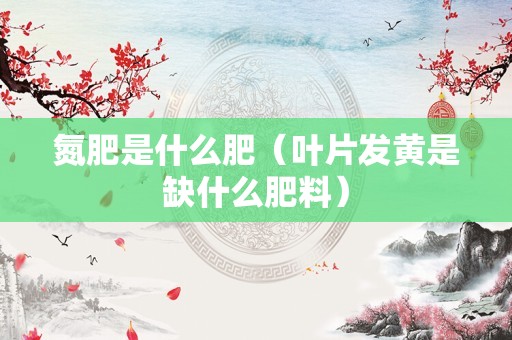 氮肥是什么肥（叶片发黄是缺什么肥料）