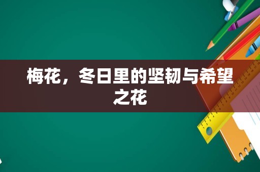 梅花，冬日里的坚韧与希望之花