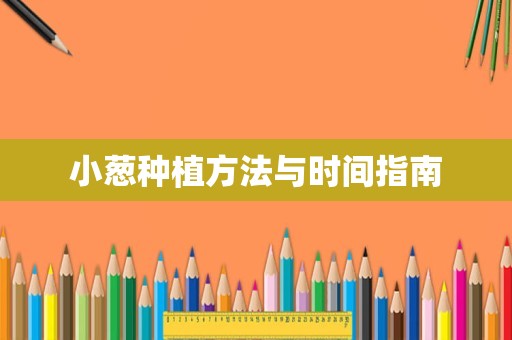 小葱种植方法与时间指南