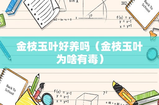 金枝玉叶好养吗（金枝玉叶为啥有毒）