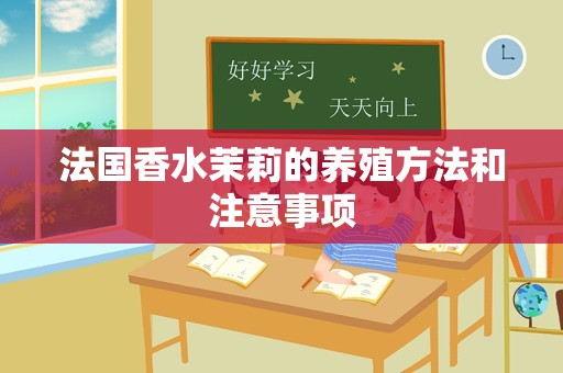法国香水茉莉的养殖方法和注意事项