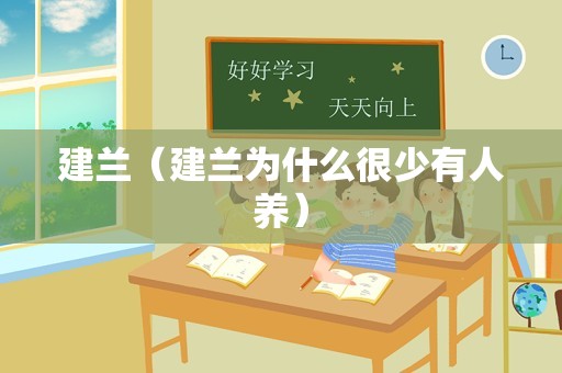建兰（建兰为什么很少有人养）