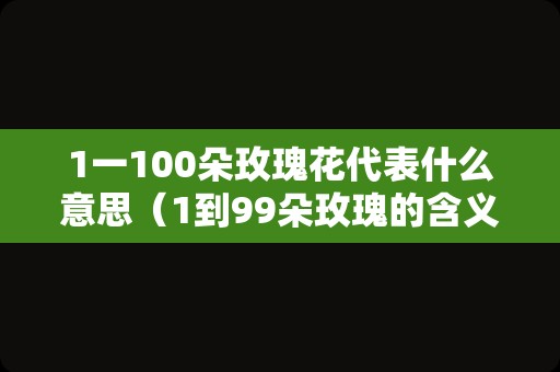 1一100朵玫瑰花代表什么意思（1到99朵玫瑰的含义）