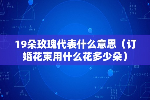 19朵玫瑰代表什么意思（订婚花束用什么花多少朵）
