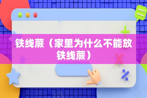 铁线蕨（家里为什么不能放铁线蕨）
