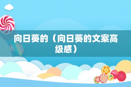 向日葵的（向日葵的文案高级感）