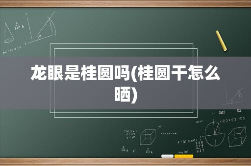 龙眼是桂圆吗(桂圆干怎么晒)