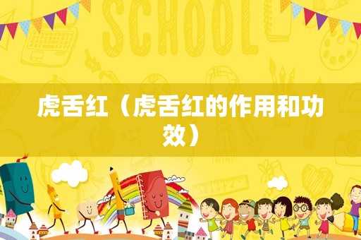虎舌红（虎舌红的作用和功效）
