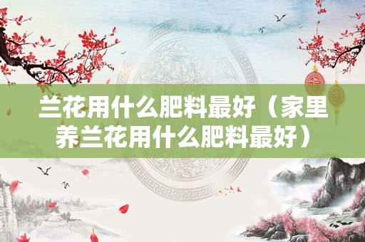 兰花用什么肥料最好（家里养兰花用什么肥料最好）
