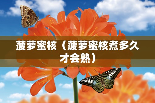 菠萝蜜核（菠萝蜜核煮多久才会熟）