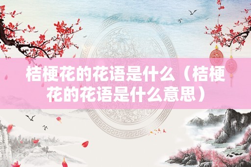 桔梗花的花语是什么（桔梗花的花语是什么意思）