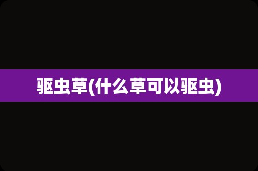 驱虫草(什么草可以驱虫)