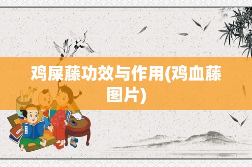 鸡屎藤功效与作用(鸡血藤图片)