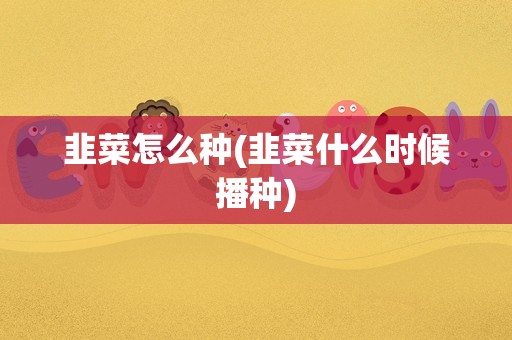 韭菜怎么种(韭菜什么时候播种)