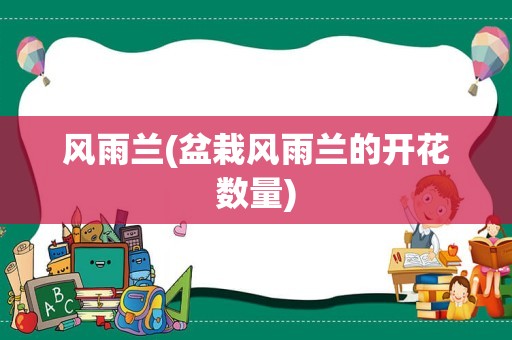 风雨兰(盆栽风雨兰的开花数量)